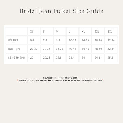 Embroidered Denim Jacket - Bride Miss To Mrs® Shop