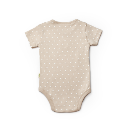 Brown Short Sleeve Polka Dot Organic Honey and Hive