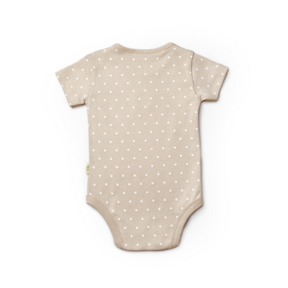 Brown Short Sleeve Polka Dot Organic Honey and Hive