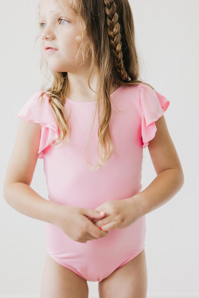 Bubblegum Pink S/S Flutter Sleeve Leotard Mila & Rose ®