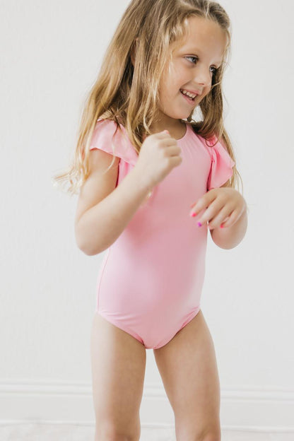 Bubblegum Pink S/S Flutter Sleeve Leotard Mila & Rose ®