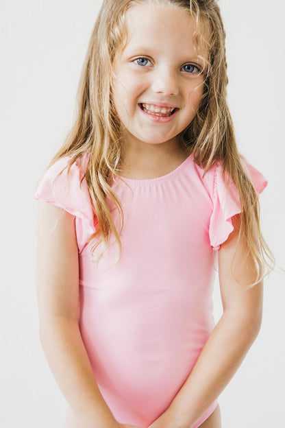 Bubblegum Pink S/S Flutter Sleeve Leotard Mila & Rose ®