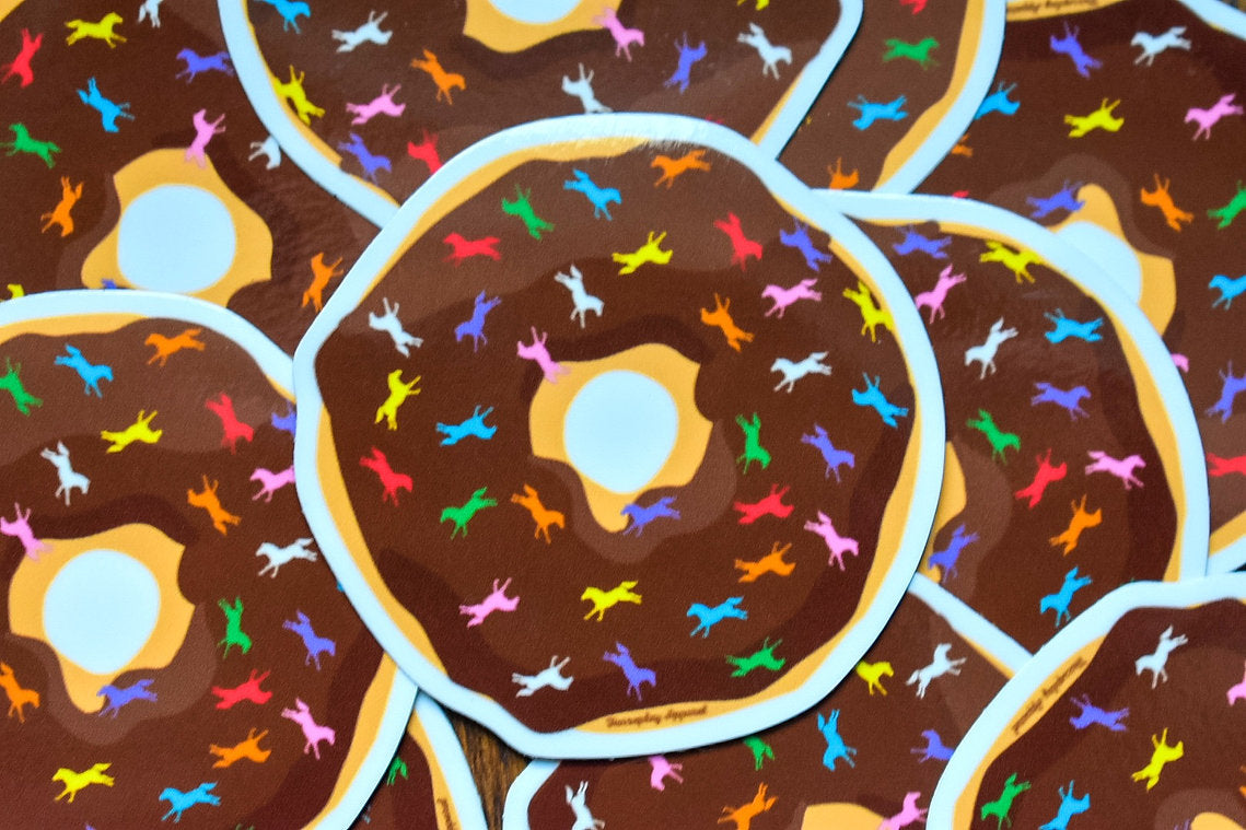 Buck N' Go Nuts Donut Sticker Horseplay Apparel