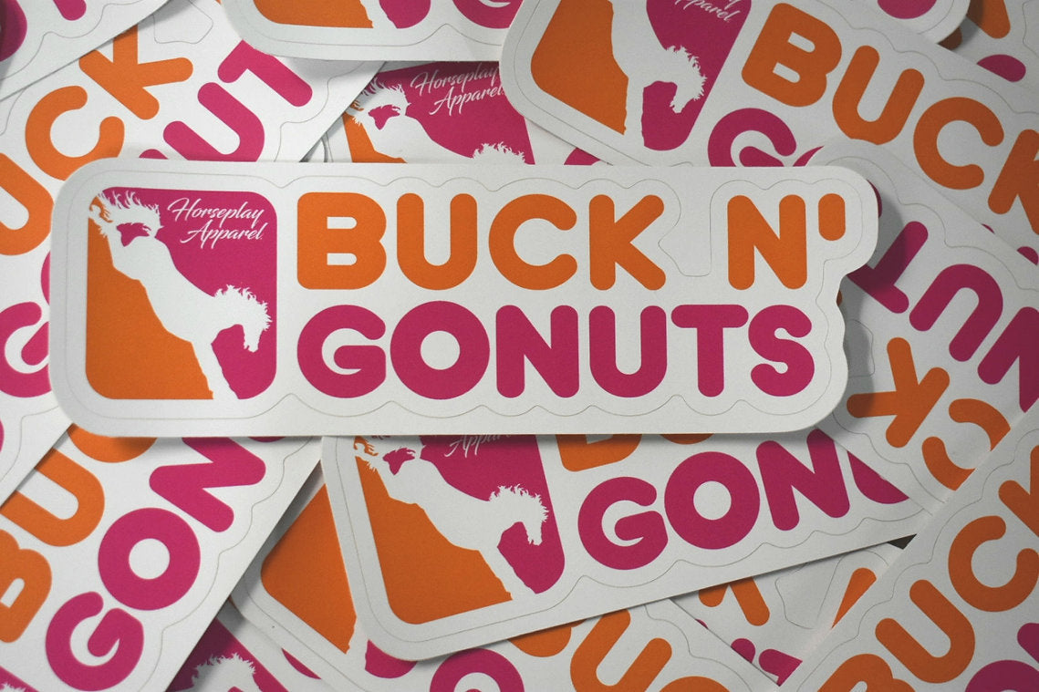 Buck N Go Nuts Sticker Horseplay Apparel