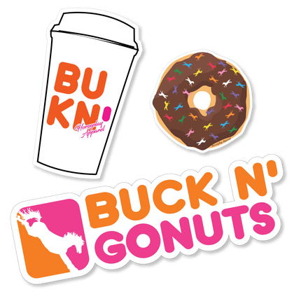 Buck N Go Nuts Sticker Pack Horseplay Apparel