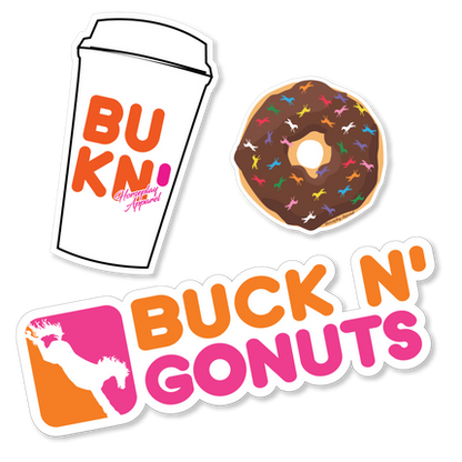 Buck N Go Nuts Sticker Pack Horseplay Apparel