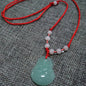 Buddhist Woven Necklace Lotus Guanyin jade Buddha Pendant Long Life Lock Pendant Lucky Necklace
