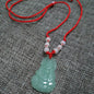 Buddhist Woven Necklace Lotus Guanyin jade Buddha Pendant Long Life Lock Pendant Lucky Necklace