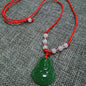 Buddhist Woven Necklace Lotus Guanyin jade Buddha Pendant Long Life Lock Pendant Lucky Necklace