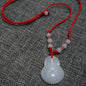 Buddhist Woven Necklace Lotus Guanyin jade Buddha Pendant Long Life Lock Pendant Lucky Necklace