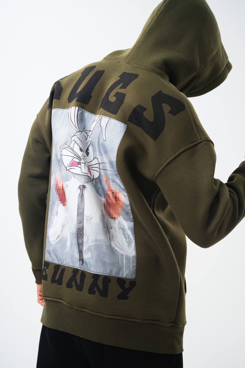 Bugs Bunny Graphic Unisex Oversized Hoodie - Vintage Cartoon Withinblack