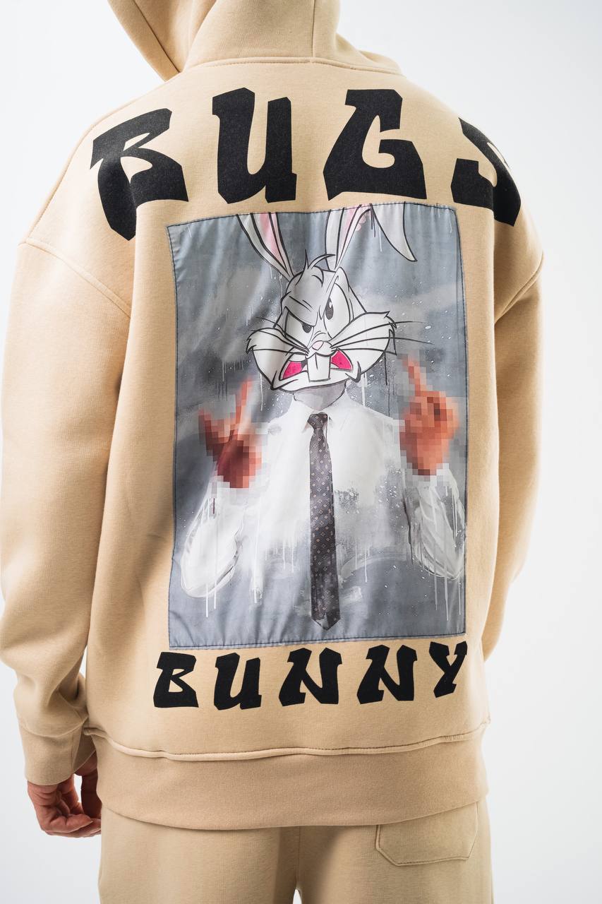 Bugs Bunny Graphic Unisex Oversized Hoodie - Vintage Cartoon Withinblack