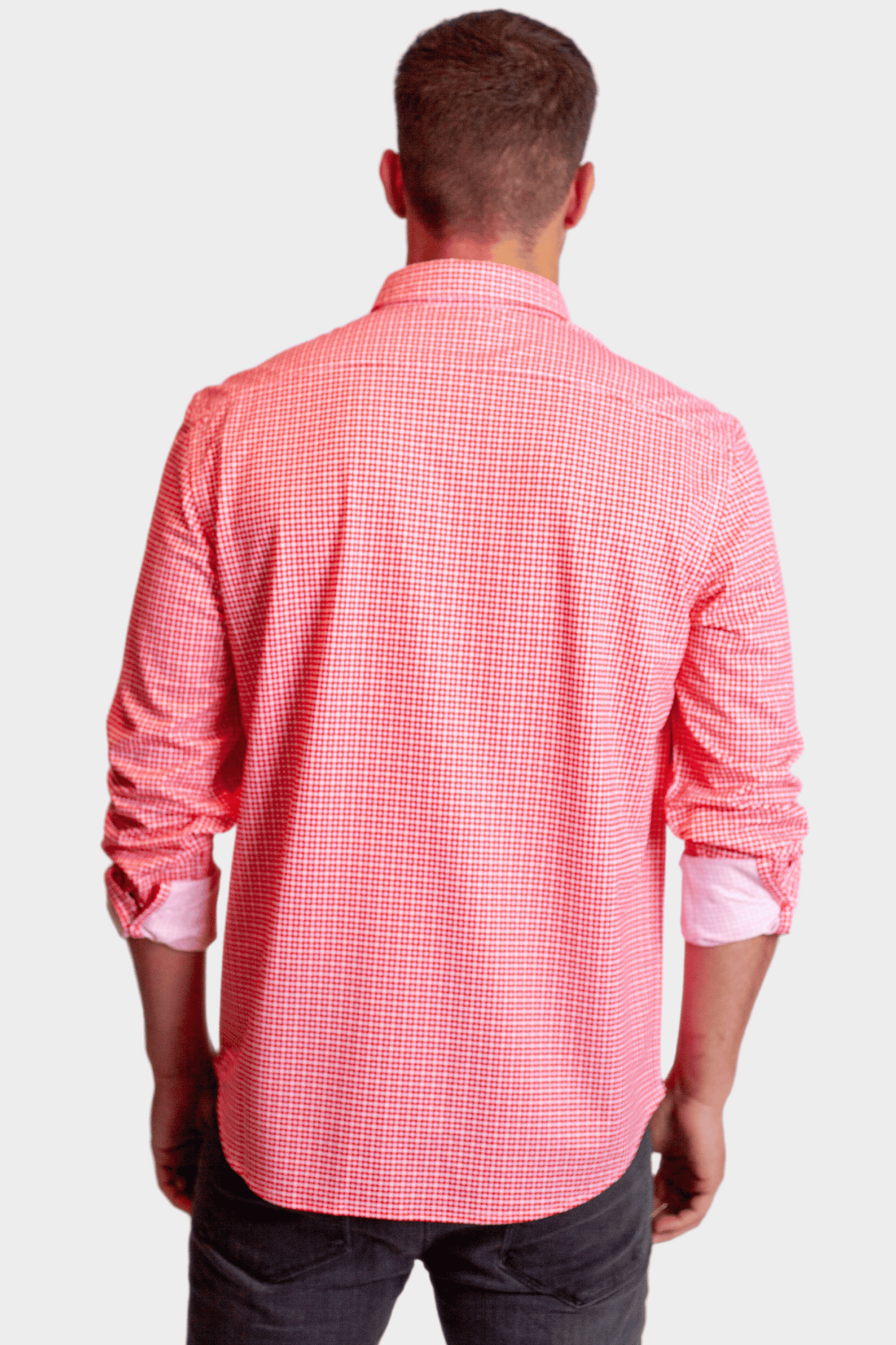 Swiss Check Long Sleeve Tech Shirt - Red Buki