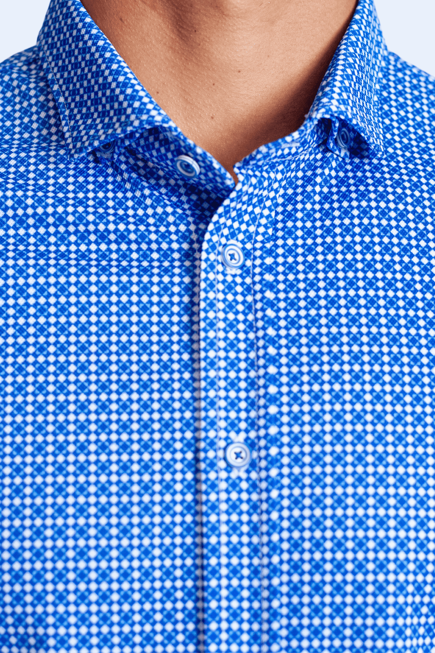 Swiss Check Long Sleeve Tech Shirt - Blue Buki