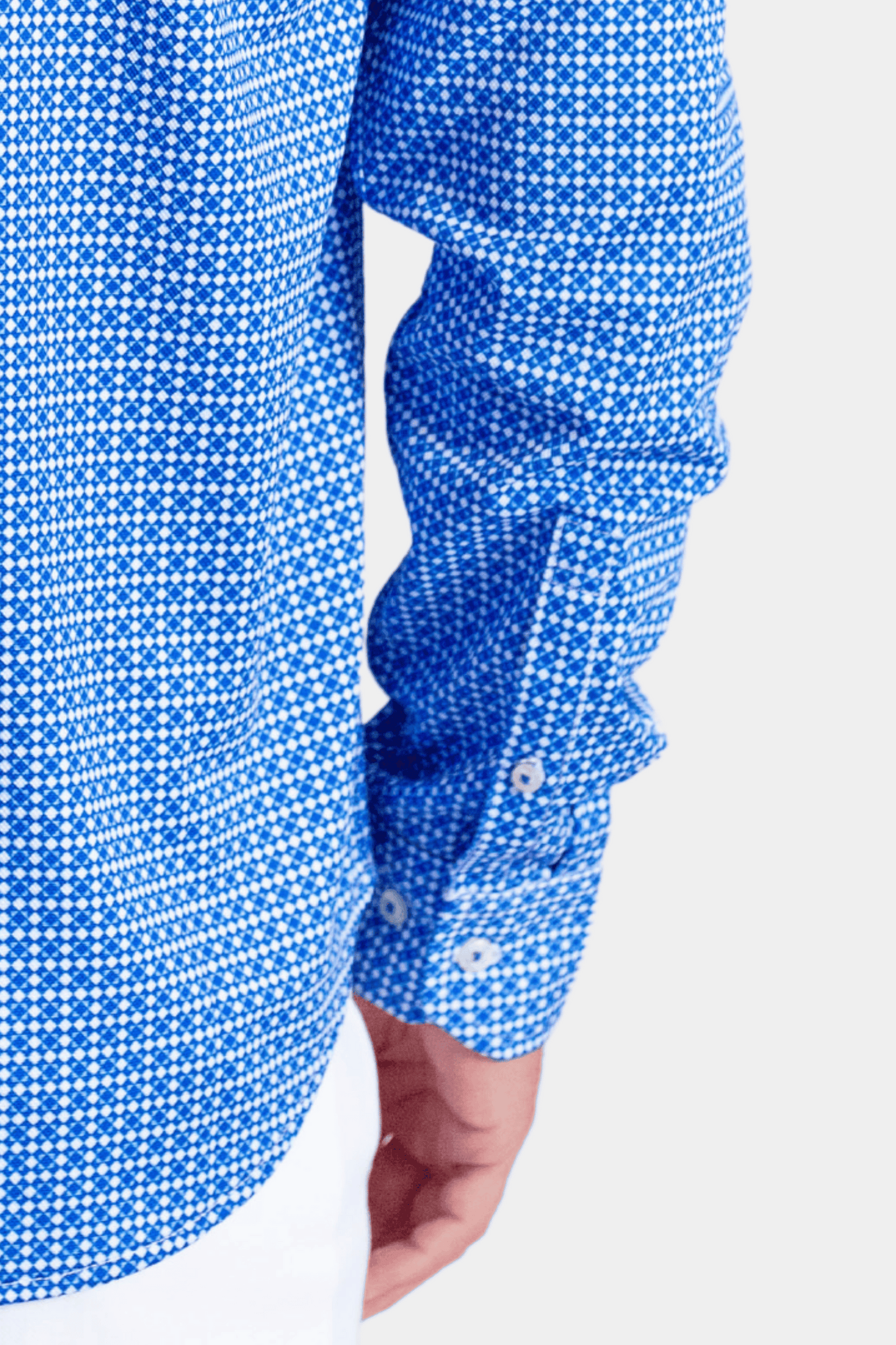 Swiss Check Long Sleeve Tech Shirt - Blue Buki