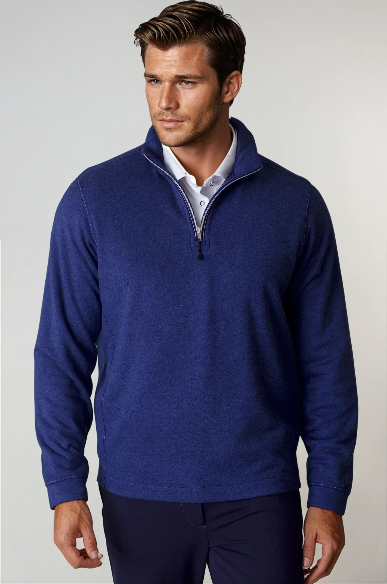 Voey Quarter Zip Sweatshirt - Tokyo Blue Buki