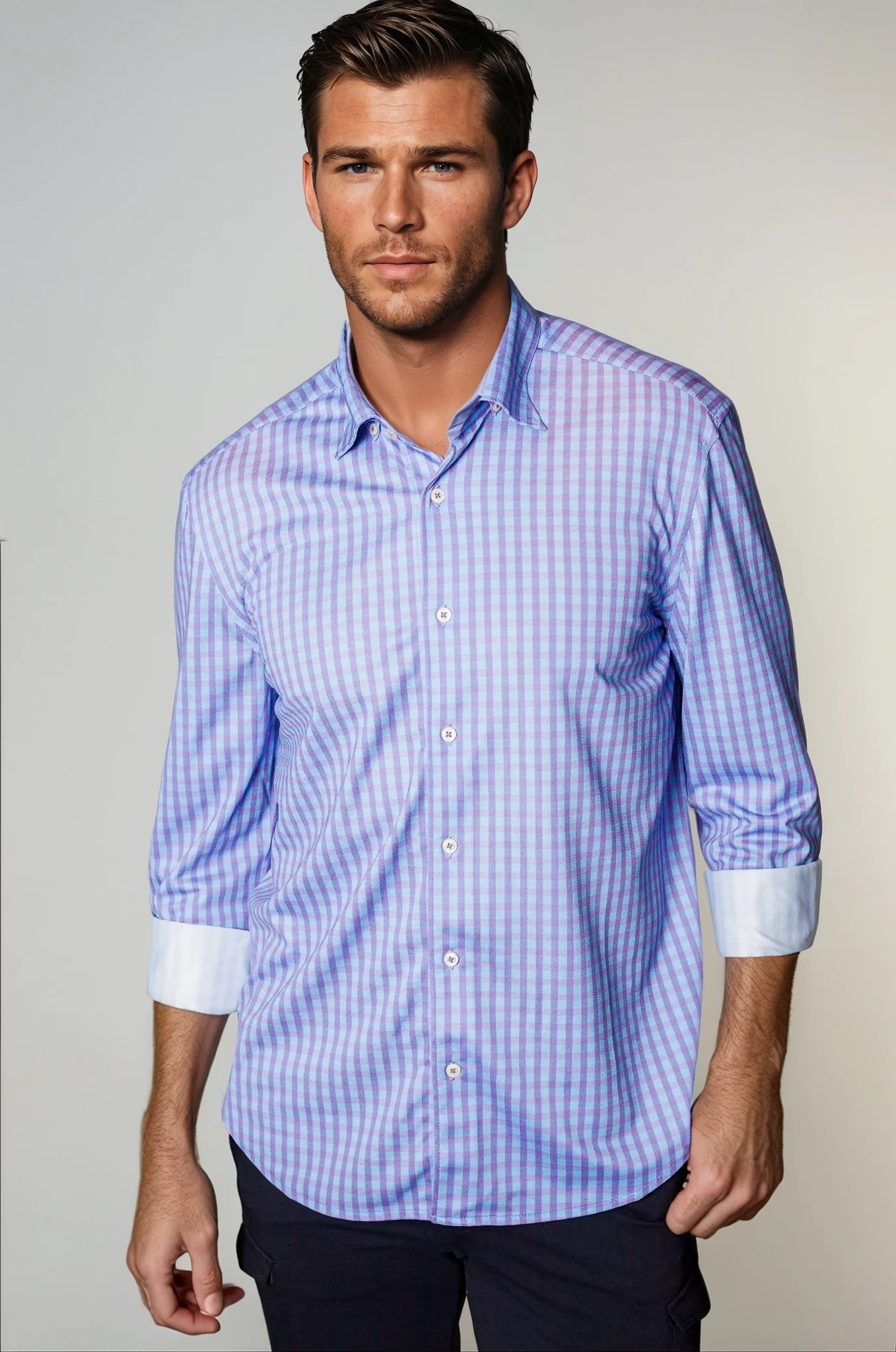 Avant Check Long Sleeve Tech Shirt Buki