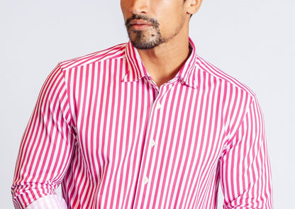 The Go Big Stripe Long Sleeve Tech Shirt - Sunset Stripe Buki
