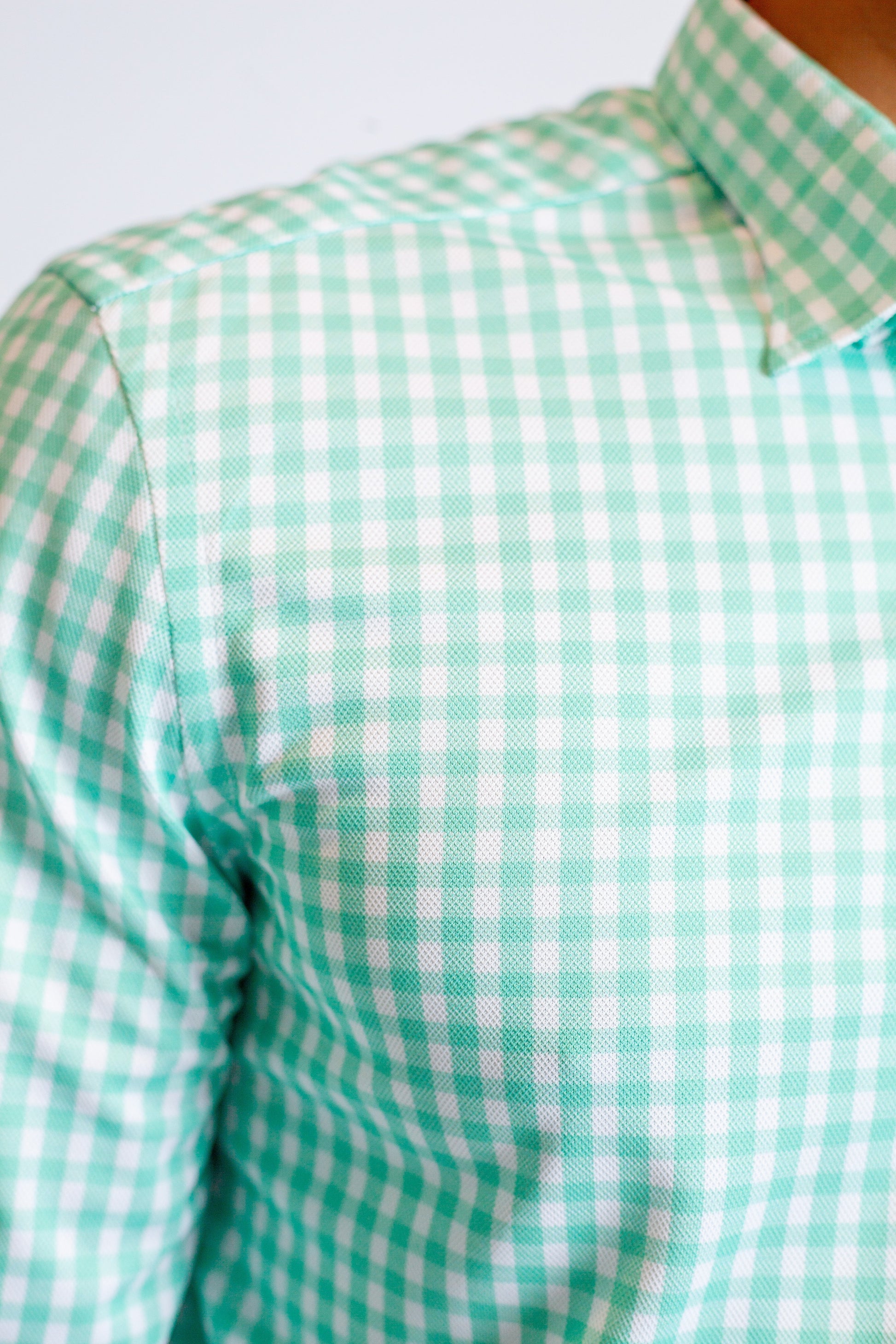 Mauro Long Sleeve Check Tech Shirt - Emerald Buki