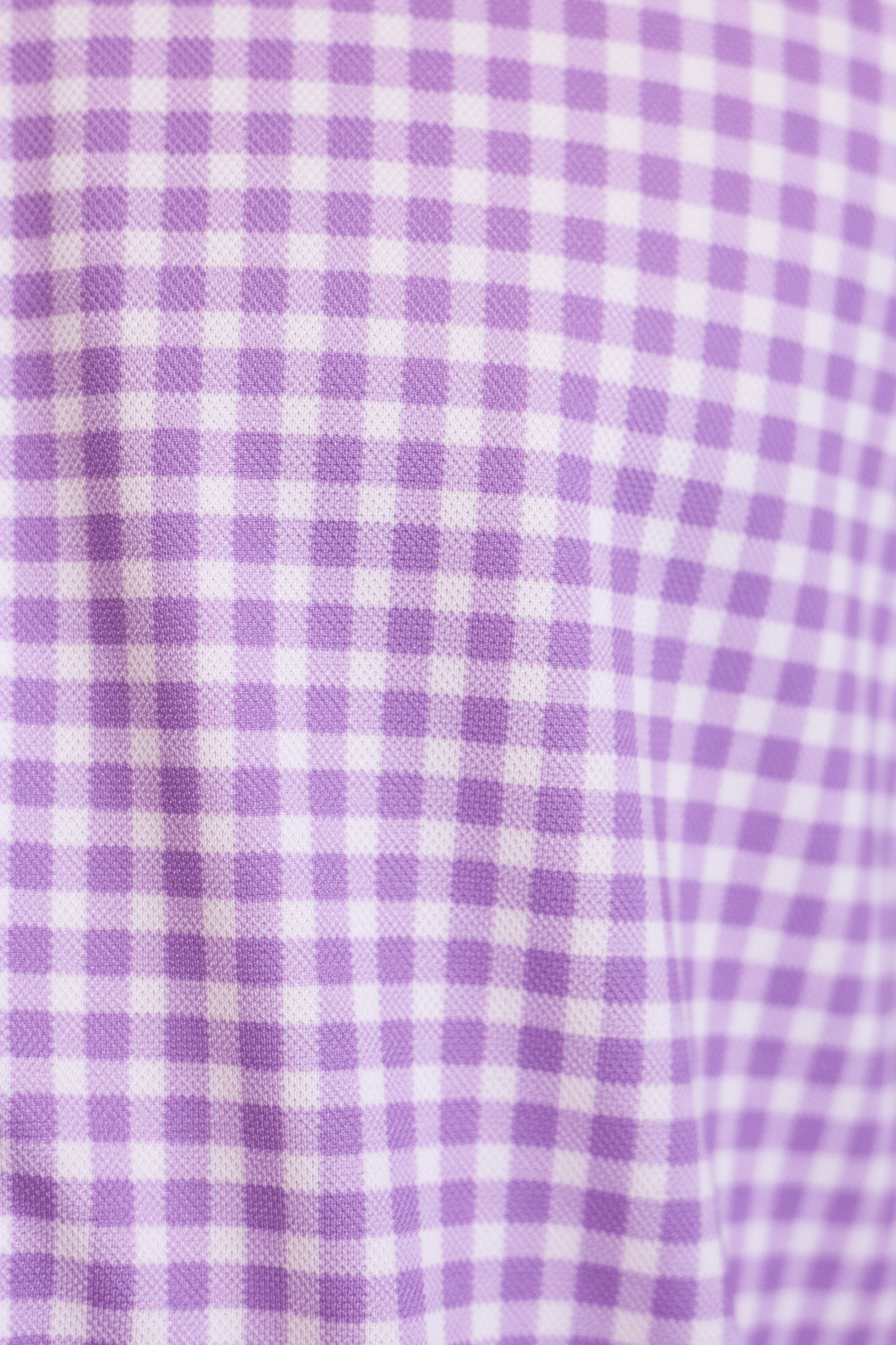 Mauro Long Sleeve Check Tech Shirt - Lavender Buki