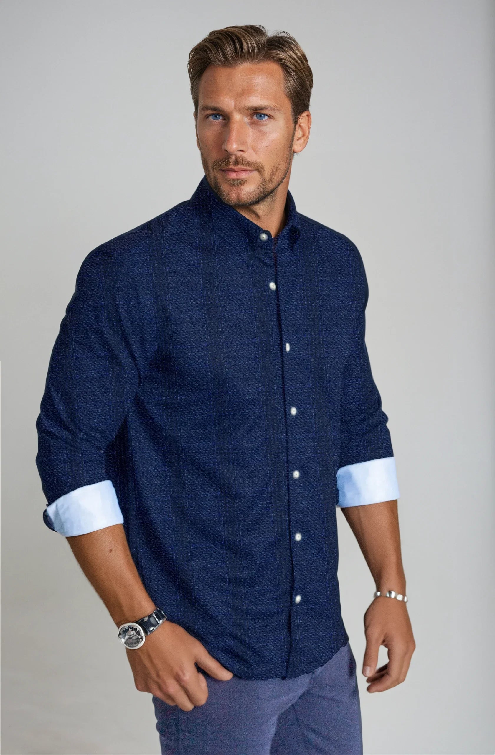 Moody Blues Plaid Long Sleeve Tech Shirt Buki