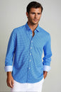 Swiss Check Long Sleeve Tech Shirt - Blue Buki