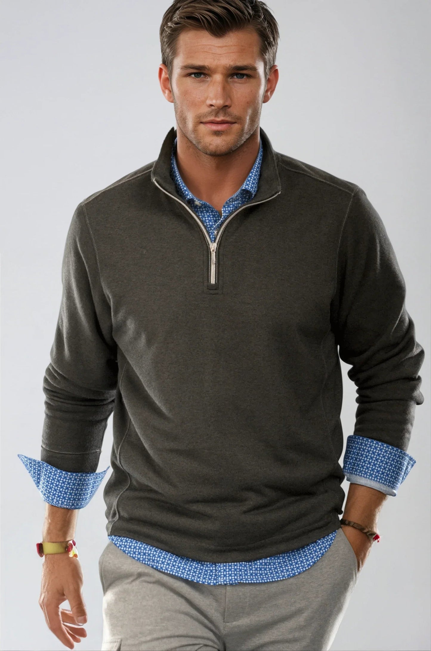 Swiss Check Long Sleeve Tech Shirt - Blue Buki