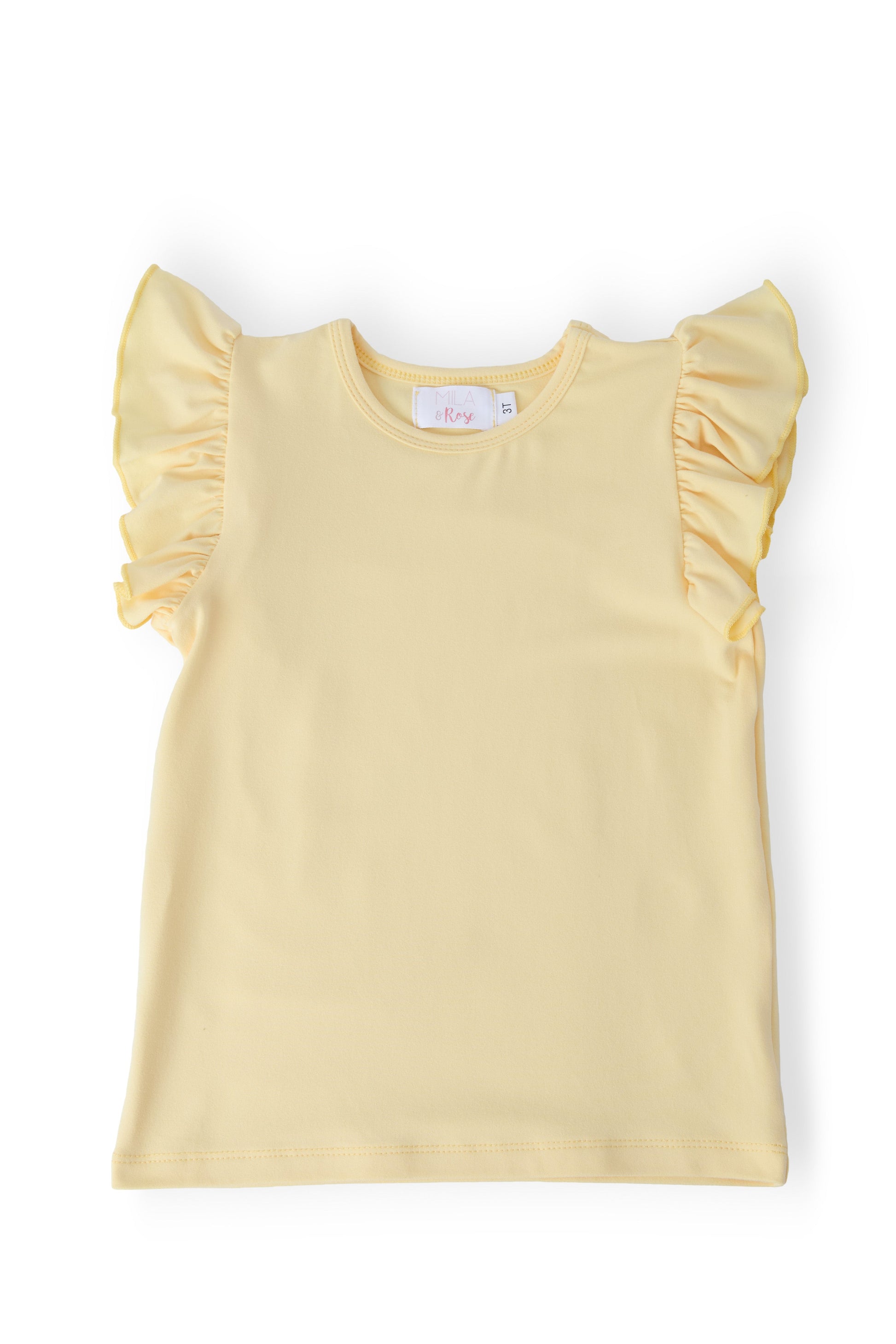 Butter Yellow S/S Ruffle Tee Mila & Rose ®