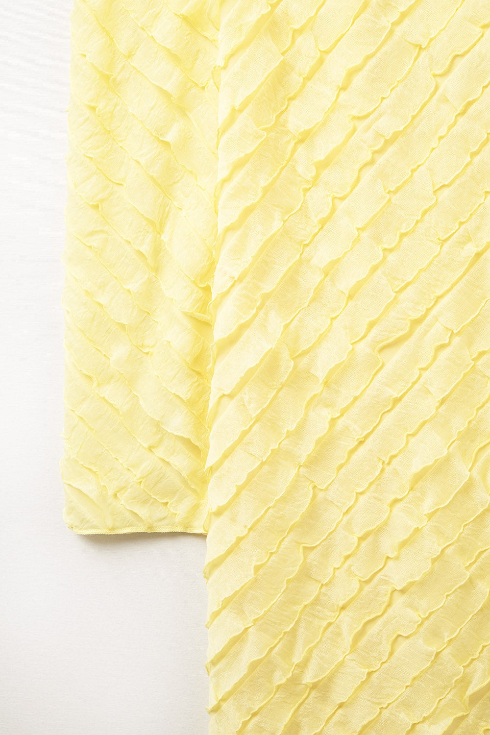 Butter Yellow Maxi Dress With Bias mini Ruffle Design Q2store