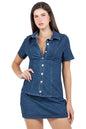 WOMEN FASHION DENIM TOP AND SKIRT SET BY CLAUDE