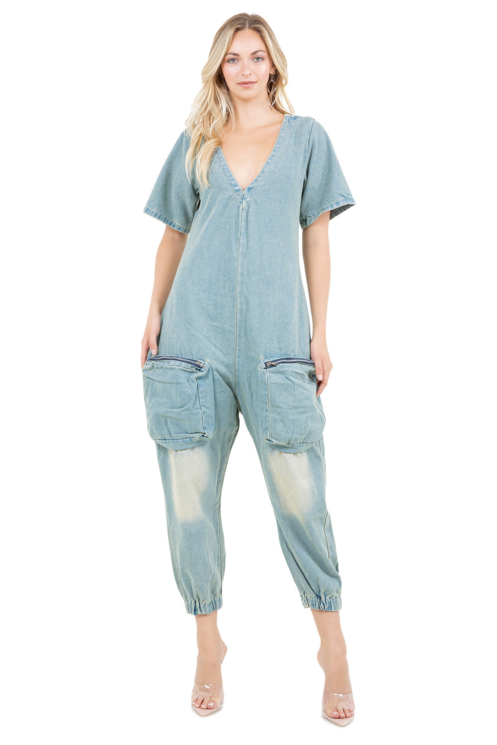 WOMEN FASHION DENIM JUMPSUIT BY CLAUDE