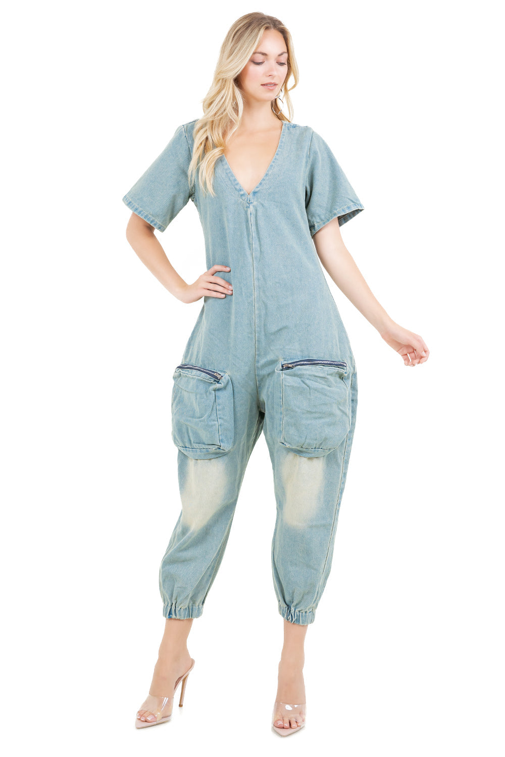 WOMEN FASHION DENIM JUMPSUIT BY CLAUDE