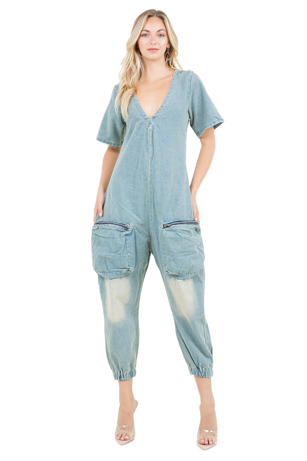 WOMEN FASHION DENIM JUMPSUIT BY CLAUDE