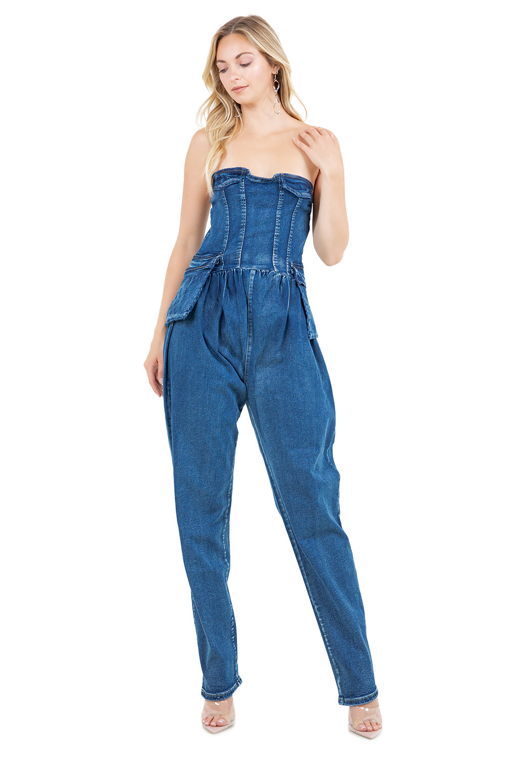 WOMEN FASHION DENIM JUMPSUIT BY CLAUDE