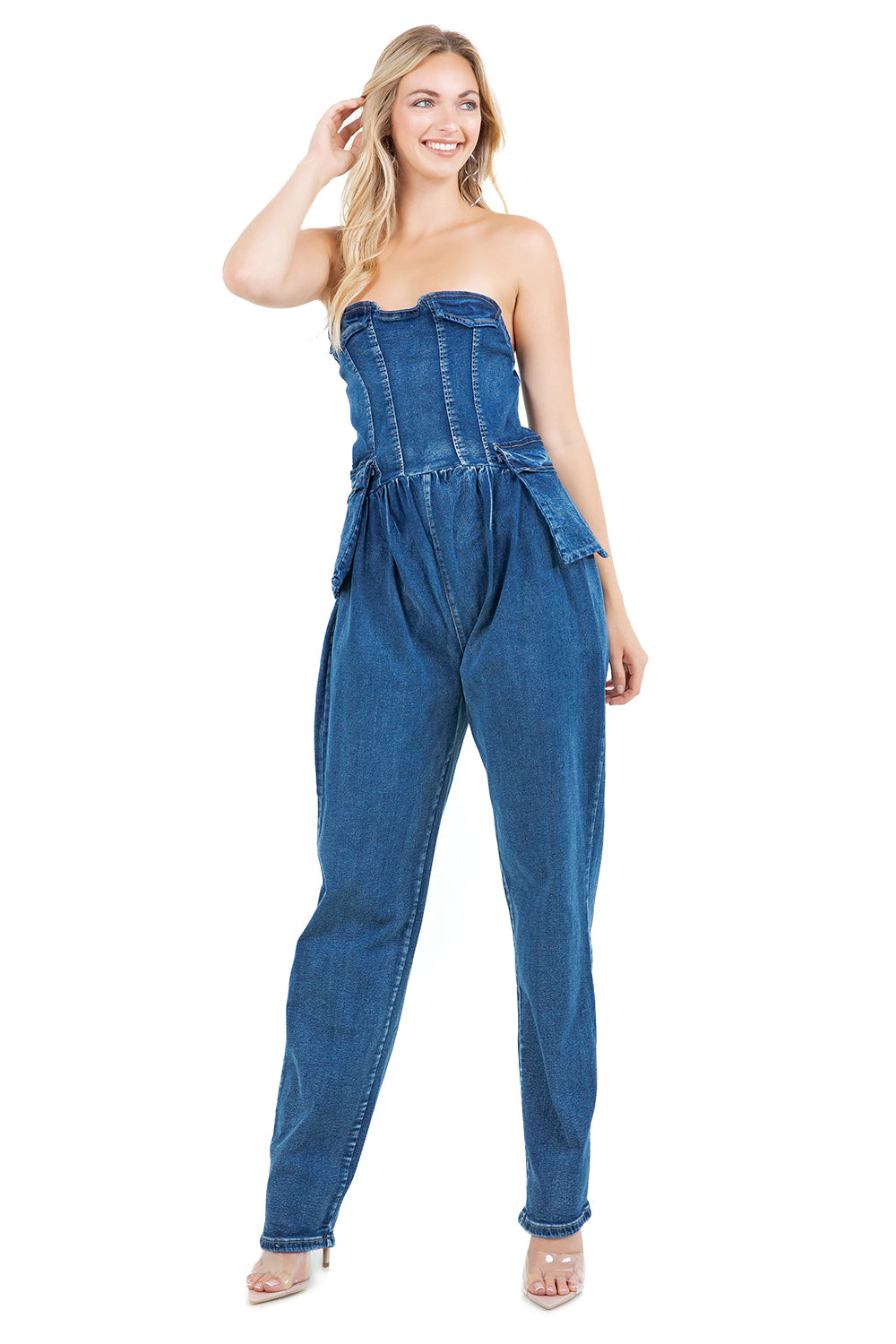 WOMEN FASHION DENIM JUMPSUIT BY CLAUDE