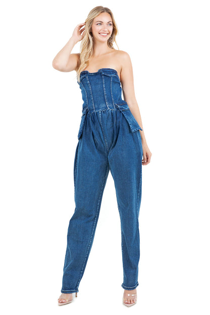 WOMEN FASHION DENIM JUMPSUIT BY CLAUDE