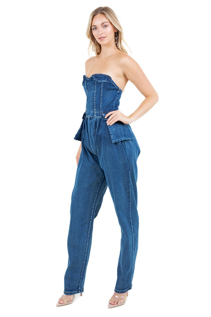 WOMEN FASHION DENIM JUMPSUIT BY CLAUDE