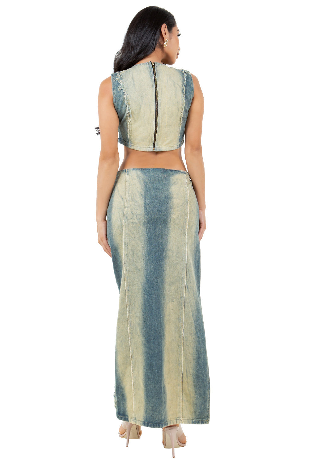 WOMEN FASHION DENIM TWO PIECE PANTS SET BY CLAUDE