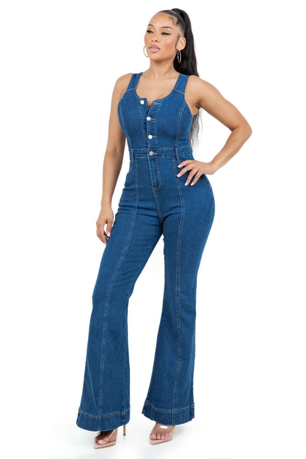 WOMEN FASHION DENIM JUMPSUIT BY CLAUDE