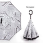 C Handle Windproof Reverse Folding Umbrella Man Women Sun Rain Car Inverted Umbrellas