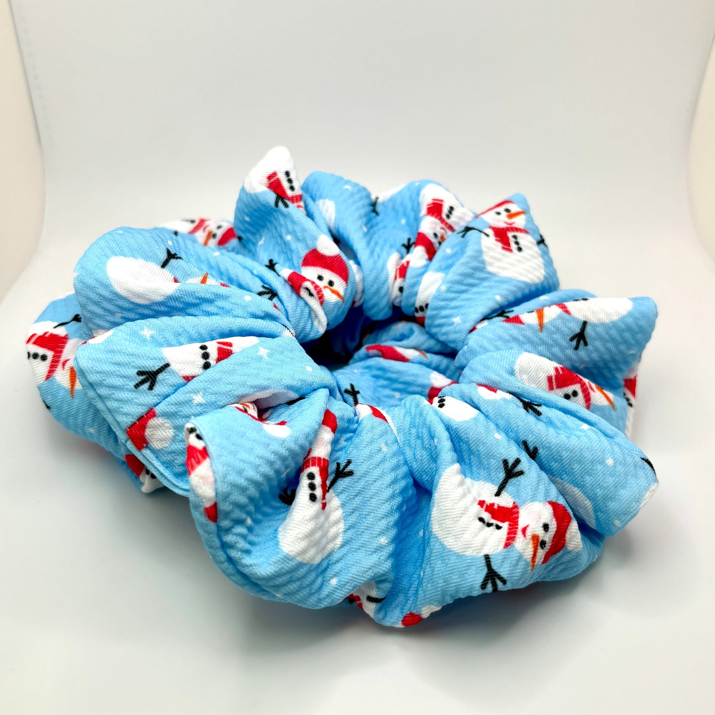 Blue Snowman Christmas Bullet Scrunchie Enchanted Scrunch