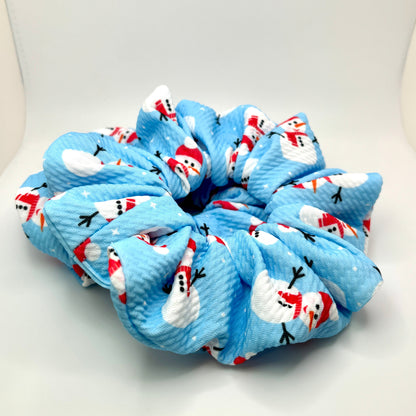 Blue Snowman Christmas Bullet Scrunchie Enchanted Scrunch