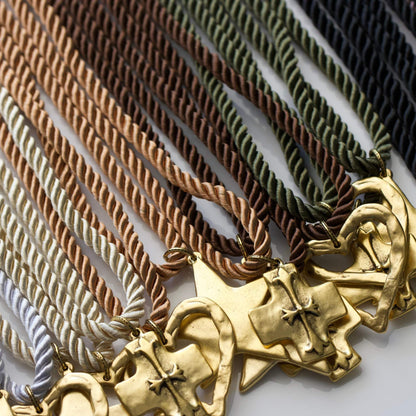 Silk Cord Pendant Necklace 24K Gold Plated Deep South Originals