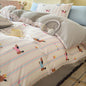 Double Gauze Four-Piece Set Jacquard Small Bamboo Cotton Three-Piece Set Student Dormitory INS Fresh Floral Bedding