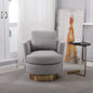 Teddy Rotating Bucket Chair Rotating Emphasis Chair Living Room Armchair Gold Stainless Steel Base Round Bucket Chair (Gray) V.I.P Digital Presence