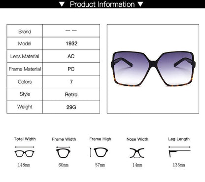 Higody Fashion Women Oversize Sunglasses Gradient Plastic Brand Designer Female Sun Glasses UV400 lentes