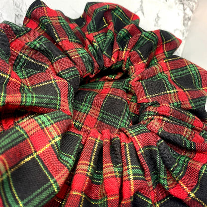 Gold Sparkle Plaid Christmas Scrunchie Enchanted Scrunch