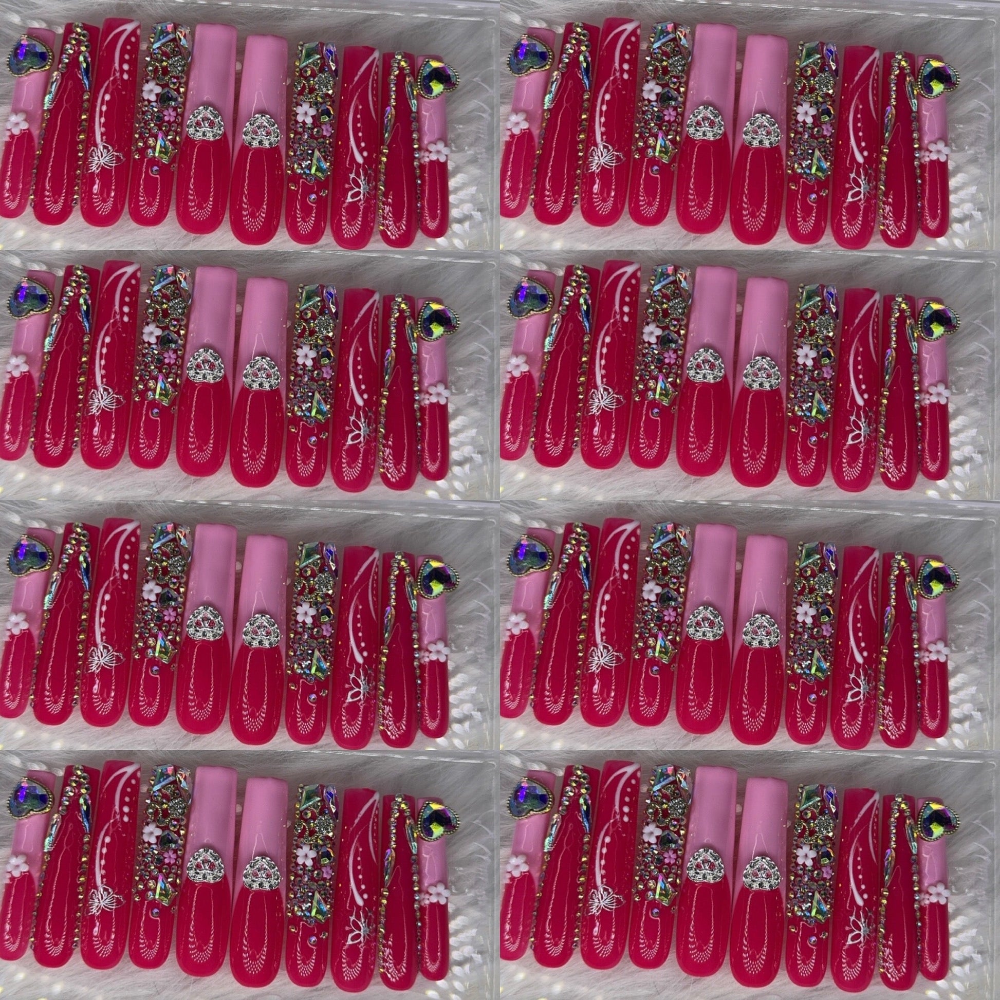 Pink nails acrylic press on nails HOL stores