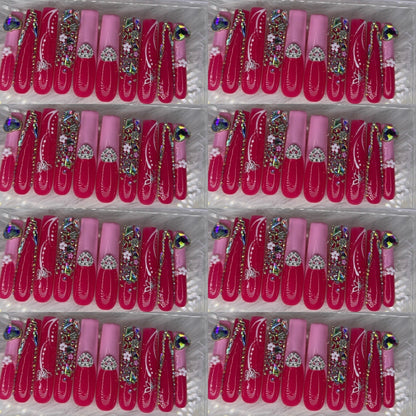 Pink nails acrylic press on nails HOL stores