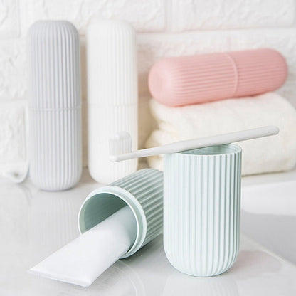 Plastic toothbrush box portable toothbrush cup brushing teeth mouthwash cup and dental cylinder